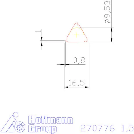 Teljes profilú lapka 60° belső balos  1,5 mm