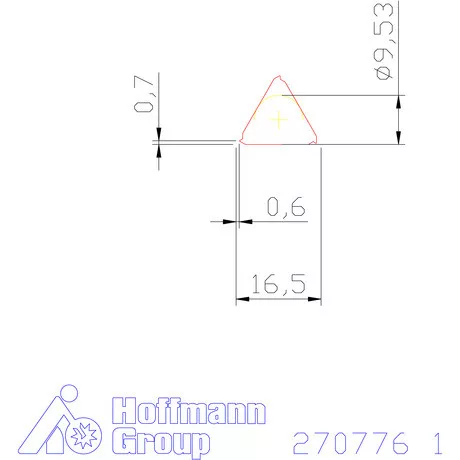 Teljes profilú lapka 60° belső balos  1 mm