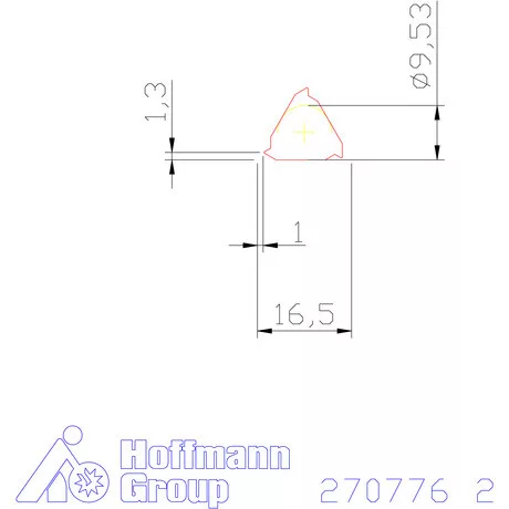 Teljes profilú lapka 60° belső balos  2 mm