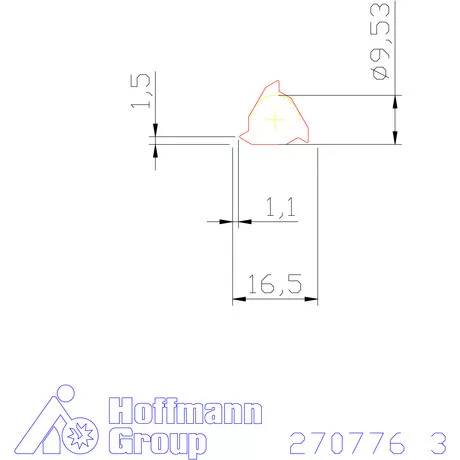 Teljes profilú lapka 60° belső balos  3 mm