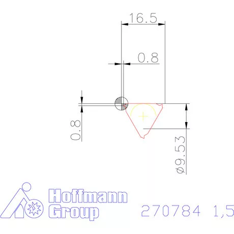 Teljes profilú lapka 60° belső jobbos  1,5 mm