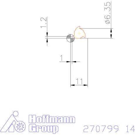 Teljes profilú lapka 55° külső jobbos  14