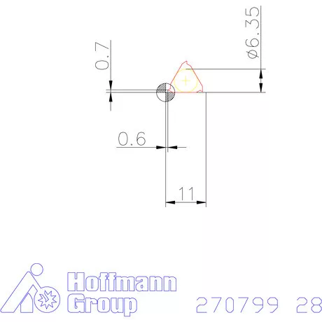 Teljes profilú lapka 55° külső jobbos  28