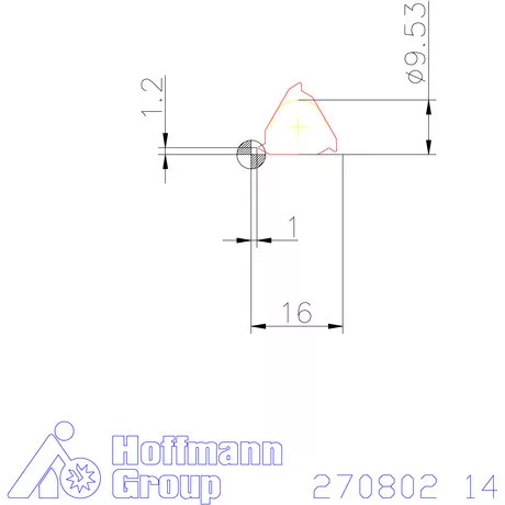 Teljes profilú lapka 55° külső, jobbos  14