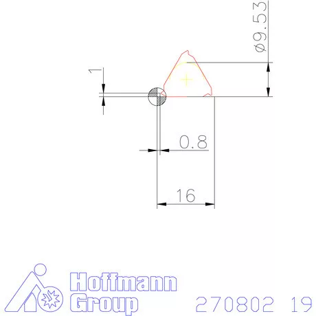 Teljes profilú lapka 55° külső, jobbos  19