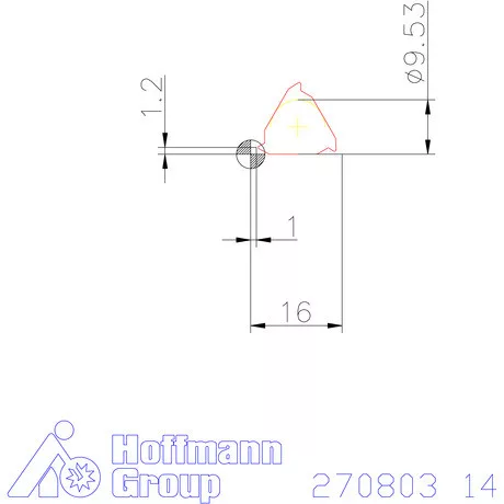Teljes profilú lapka 55° külső, jobbos  14