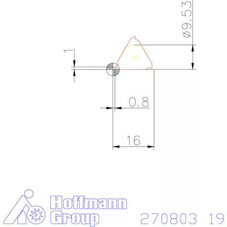 Teljes profilú lapka 55° külső, jobbos  19
