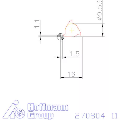 Teljes profilú lapka 55° külső jobbos  11