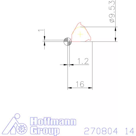 Teljes profilú lapka 55° külső jobbos  14