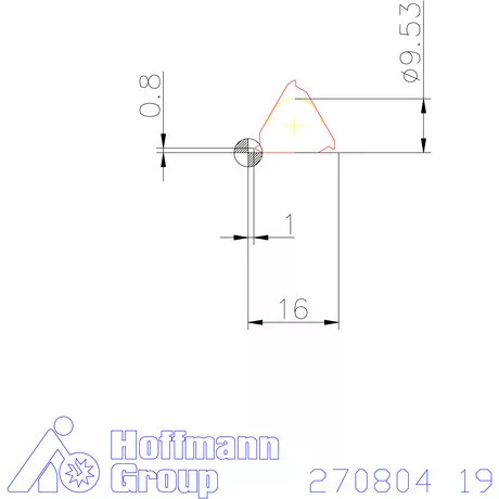 Teljes profilú lapka 55° külső jobbos  19