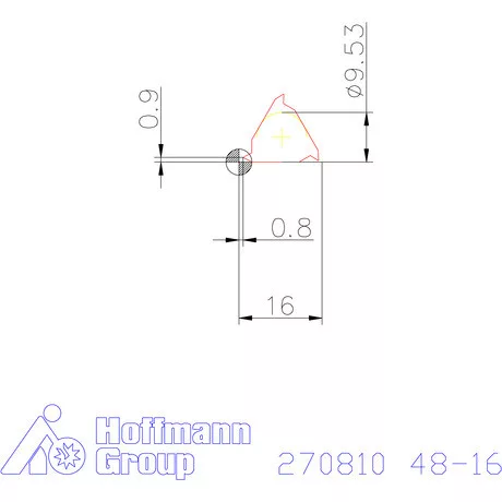 Részprofil lapka 55° külső, jobbos  48-16