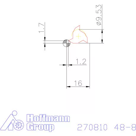 Részprofil lapka 55° külső, jobbos  48-8