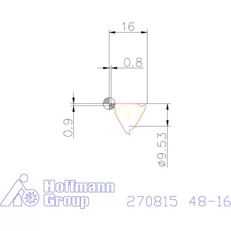 Részprofil lapka 55° külső, balos  48-16