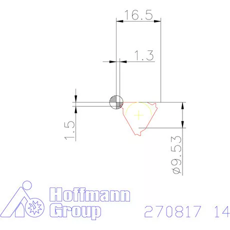 Teljes profilú lapka 55° belső jobbos  14
