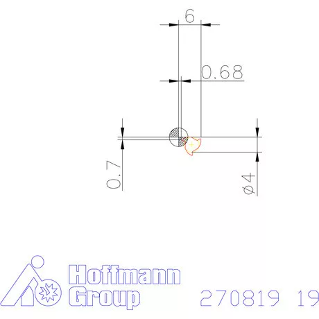 Teljes profilú lapka 55° belső, jobbos  19