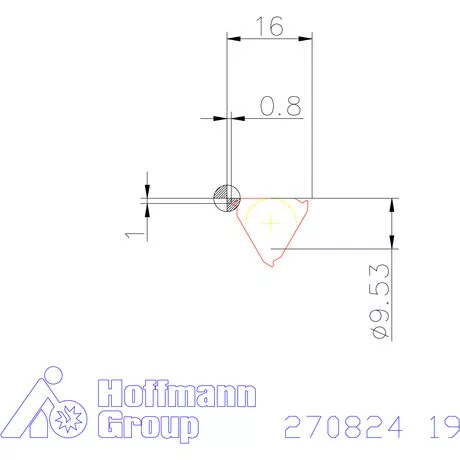 Teljes profilú lapka 55° belső, jobbos  19