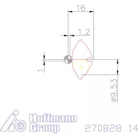 Teljes profilú lapka 55° belső jobbos  14