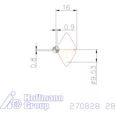 Teljes profilú lapka 55° belső jobbos  28