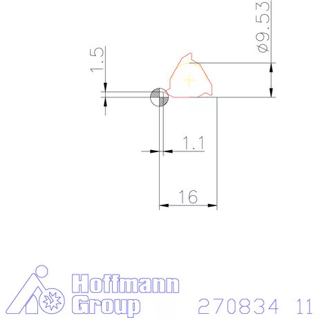 Teljes profilú lapka 55° belső, balos  11