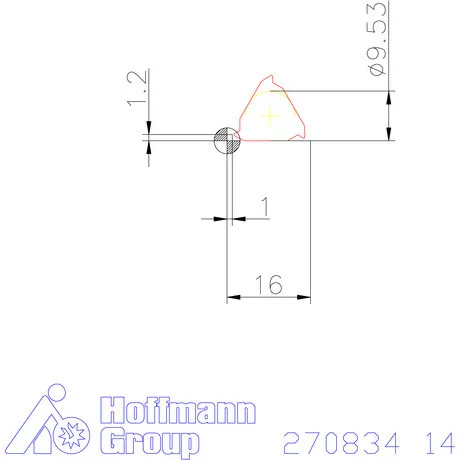 Teljes profilú lapka 55° belső, balos  14