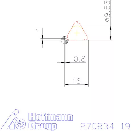 Teljes profilú lapka 55° belső, balos  19