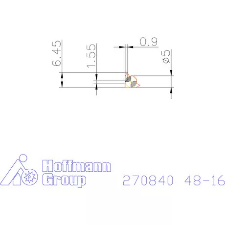 Részprofil lapka 55° belső, jobbos  48-16
