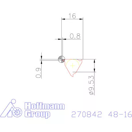 Részprofil lapka 55° belső, jobbos  48-16