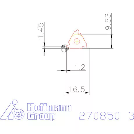 Semiprofil lapka 30° külső, jobbos  3 mm
