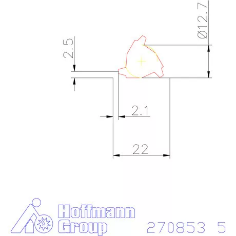 Semiprofil lapka 30° külső, jobbos  5 mm