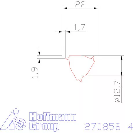 Semi profil lapka 30° külső, balos  4 mm