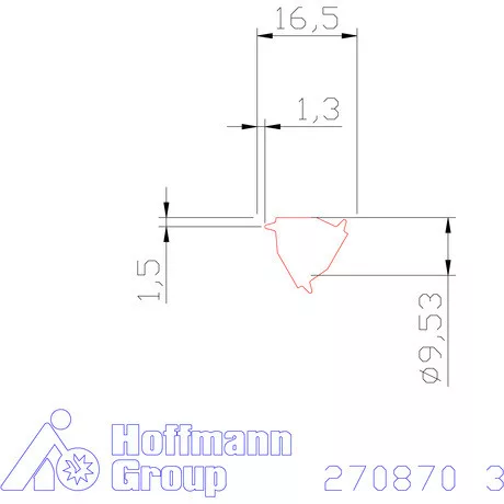 Semiprofil lapka 30° belső, jobbos  3 mm