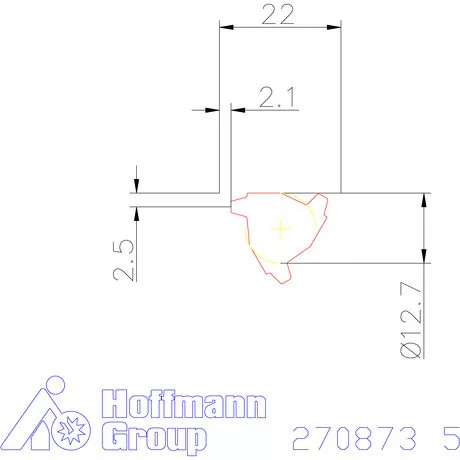 Semiprofil lapka 30° belső, jobbos  5 mm