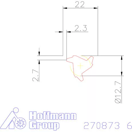 Semiprofil lapka 30° belső, jobbos  6 mm