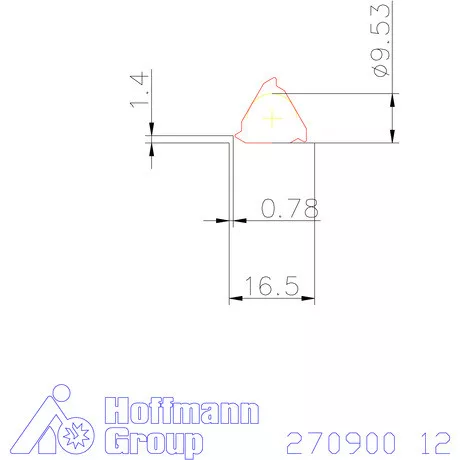 Teljes profilú lapka 60° külső, jobbos  12