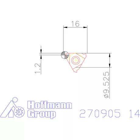 Teljes profilú lapka 60° külső, balos  14