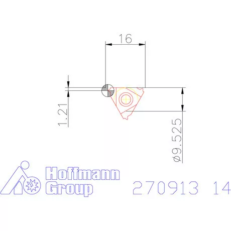 Teljes profilú lapka 60° belső, jobbos  14