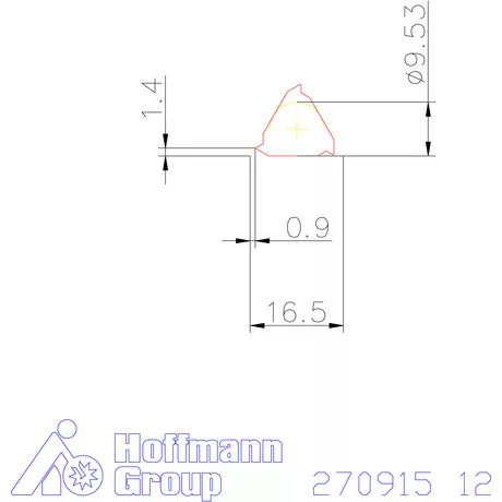 Teljes profilú lapka 60° belső, balos  12