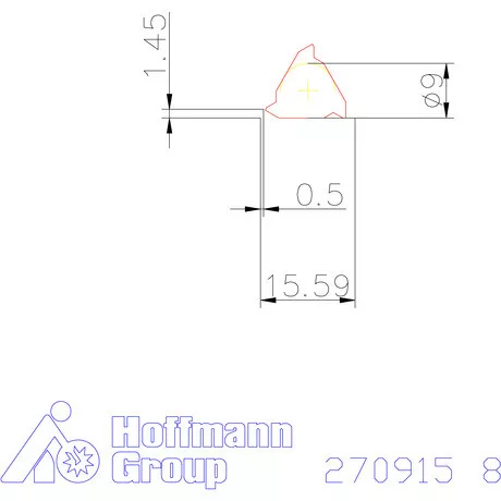 Teljes profilú lapka 60° belső, balos  8