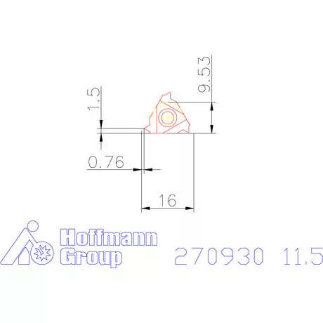 Teljes profilú lapka 60° külső, jobbos  11,5