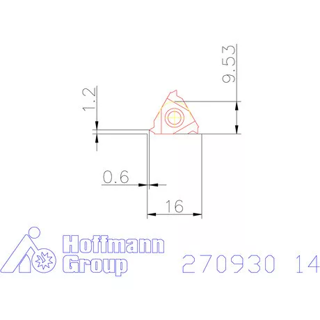 Teljes profilú lapka 60° külső, jobbos  14