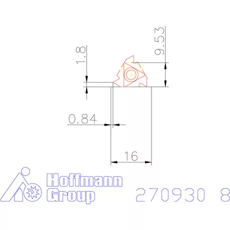 Teljes profilú lapka 60° külső, jobbos  8