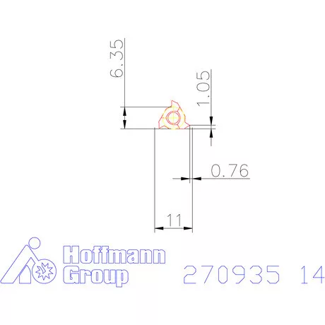 Teljes profilú lapka 60° belső, jobbos  14