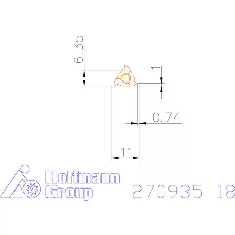 Teljes profilú lapka 60° belső, jobbos  18