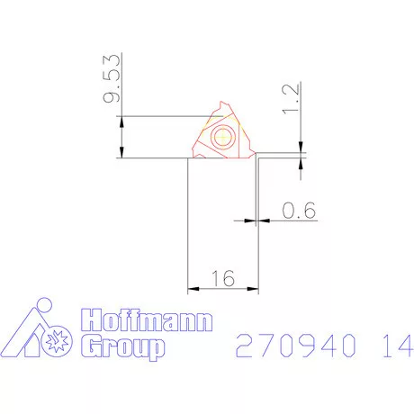 Teljes profilú lapka 60° belső, jobbos  14