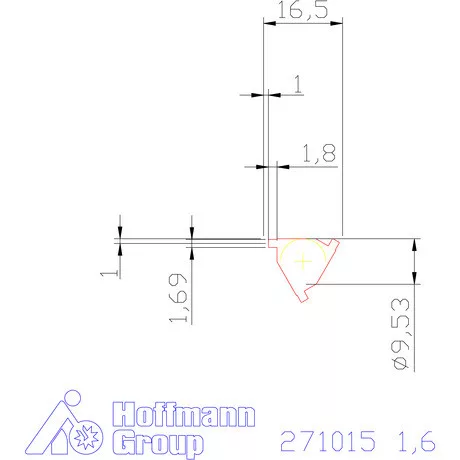 Garant Részprofil lapka DIN 472 szabványhoz, belső, jobbos 1,6 mm
