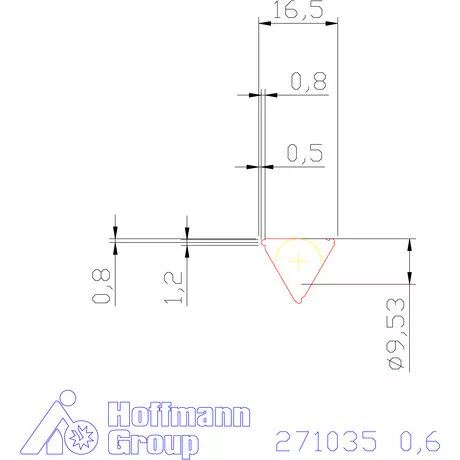 Garant Részprofil lapka DIN 7993 szabványhoz, belső, jobbos 0,6 mm