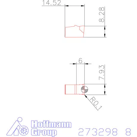 Garant Leszúró lapka egyenes 8 mm