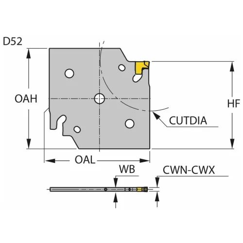 Iscar TANGFGRIP lapkatartó 2 mm