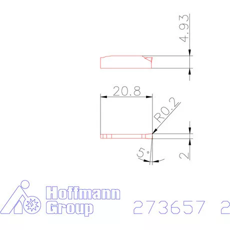 Leszúró lapka balos 5° 2 mm