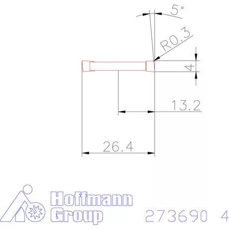 Garant Leszúró lapka jobbos 5° 4 mm
